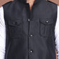 Black Soild Nehru Jacket for Men ( JOWC 4128 Black )
