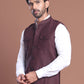 Maroon Soild Nehru Jacket for Men ( JOWC 4128 Maroon )