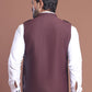 Maroon Soild Nehru Jacket for Men ( JOWC 4128 Maroon )