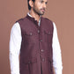 Maroon Soild Nehru Jacket for Men ( JOWC 4128 Maroon )