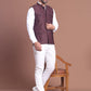 Maroon Soild Nehru Jacket for Men ( JOWC 4128 Maroon )
