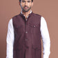 Maroon Soild Nehru Jacket for Men ( JOWC 4128 Maroon )