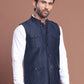 Navy Blue Soild Nehru Jacket for Men ( JOWC 4128 Navy )