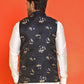 Embossed design Nehru Jacket for Men ( JOWC 4130 Black )