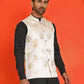Embossed design Nehru Jacket for Men ( JOWC 4130 Cream )