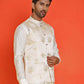 Embossed design Nehru Jacket for Men ( JOWC 4130 Cream )
