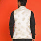 Embossed design Nehru Jacket for Men ( JOWC 4130 Cream )