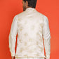 Embossed design Nehru Jacket for Men ( JOWC 4130 Cream )