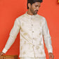 Embossed design Nehru Jacket for Men ( JOWC 4130 Cream )