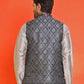 Woven design Nehru Jacket for Men ( JOWC 4131 Black )