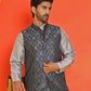 Woven design Nehru Jacket for Men ( JOWC 4131 Black )