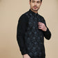 Embossed Nehru Jacket for Men ( JOWC 4133 Grey )