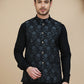 Embossed Nehru Jacket for Men ( JOWC 4133 Grey )