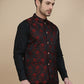 Embossed Nehru Jacket for Men ( JOWC 4133 Maroon )