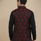 Embossed Nehru Jacket for Men ( JOWC 4133 Maroon )