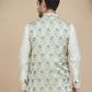 Embossed Nehru Jacket for Men ( JOWC 4133 Pista )