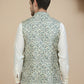 Woven Design Nehru Jacket for Men ( JOWC 4134 Blue )