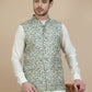 Woven Design Nehru Jacket for Men ( JOWC 4134 Blue )