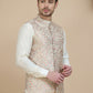 Woven Design Nehru Jacket for Men ( JOWC 4134 Coral )