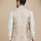 Woven Design Nehru Jacket for Men ( JOWC 4134 Coral )