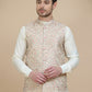 Woven Design Nehru Jacket for Men ( JOWC 4134 Coral )