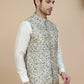 Woven Design Nehru Jacket for Men ( JOWC 4134 Navy )