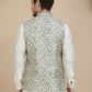 Woven Design Nehru Jacket for Men ( JOWC 4134 Navy )