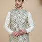 Woven Design Nehru Jacket for Men ( JOWC 4134 Navy )