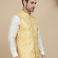 Woven Design Nehru Jacket for Men ( JOWC 4134 Yellow )
