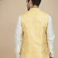 Woven Design Nehru Jacket for Men ( JOWC 4134 Yellow )