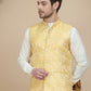 Woven Design Nehru Jacket for Men ( JOWC 4134 Yellow )