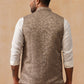 Woven Design Nehru Jacket for Men ( JOWC 4135 Brown )