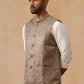 Woven Design Nehru Jacket for Men ( JOWC 4135 Brown )