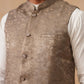 Woven Design Nehru Jacket for Men ( JOWC 4135 Brown )
