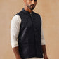 Woven Design Nehru Jacket for Men ( JOWC 4135 Navy )