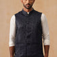 Woven Design Nehru Jacket for Men ( JOWC 4135 Navy )