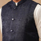 Woven Design Nehru Jacket for Men ( JOWC 4135 Navy )