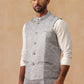 Woven Design Nehru Jacket for Men ( JOWC 4135 Silver )