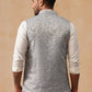 Woven Design Nehru Jacket for Men ( JOWC 4135 Silver )