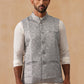 Woven Design Nehru Jacket for Men ( JOWC 4135 Silver )