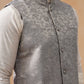 Woven Design Nehru Jacket for Men ( JOWC 4135 Silver )
