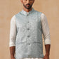 Woven Design Nehru Jacket for Men ( JOWC 4135 Sky )