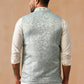 Woven Design Nehru Jacket for Men ( JOWC 4135 Sky )