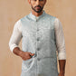 Woven Design Nehru Jacket for Men ( JOWC 4135 Sky )