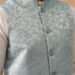 Woven Design Nehru Jacket for Men ( JOWC 4135 Sky )