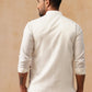 Floral Embroidered Silk Blend Nehru Jacket ( JOWC 4136 White )