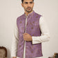 Traditional Woven Jacquard Nehru Jacket ( JOWC 4139Voilet )