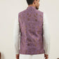 Traditional Woven Jacquard Nehru Jacket ( JOWC 4139Voilet )