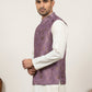 Traditional Woven Jacquard Nehru Jacket ( JOWC 4139Voilet )