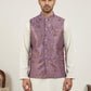 Traditional Woven Jacquard Nehru Jacket ( JOWC 4139Voilet )